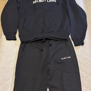 Helmut Lang Black Hoodie and Sweatpants Set